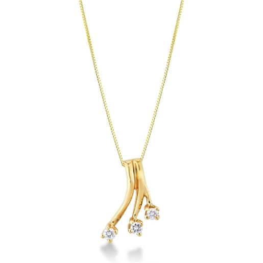 Collana Con Ciondolo Cuore In Oro Giallo 9kt - Eleganza Italiana Per Donna, Catena Curb 46 Cm