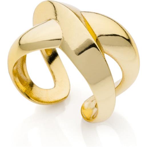 Unoaerre anello Unoaerre 2406 fascia intrecciata in bronzo dorato giallo