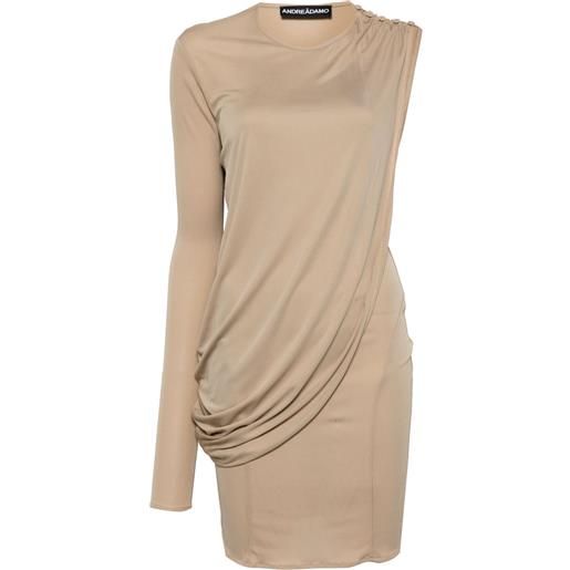 ANDREĀDAMO abito asimmetrico drappeggiato - toni neutri