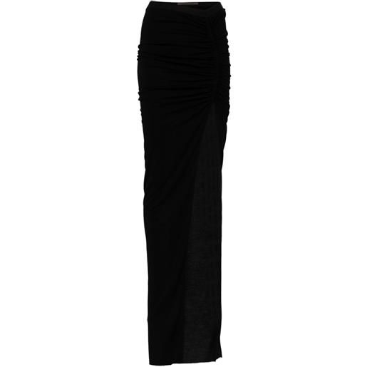 Rick Owens Lilies waist-detail asymmetric skirt - nero