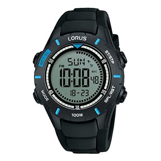 Lorus orologio cronografo digitale bambino con cinturino in silicone r2367mx9