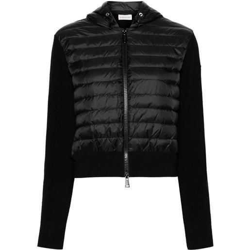 Moncler quilted hooded down jacket - nero