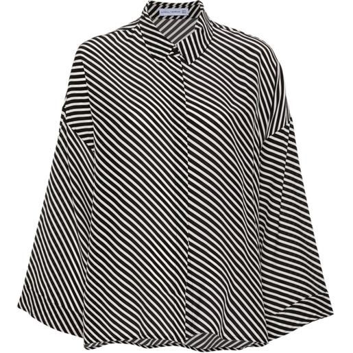 Faithfull the Brand amici striped silk shirt - nero