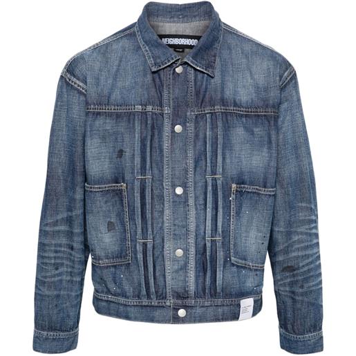 Neighborhood giacca denim con stampa - blu