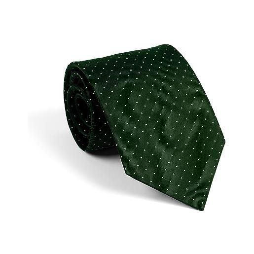 Remo Sartori - cravatta in pura seta fantasia pois multicolor, made in italy, uomo (verde)