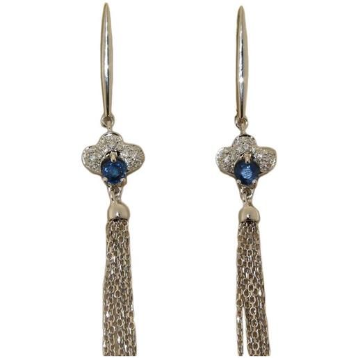SILCASA Orecchini a perno in argento Sterling 925 con zaffiro