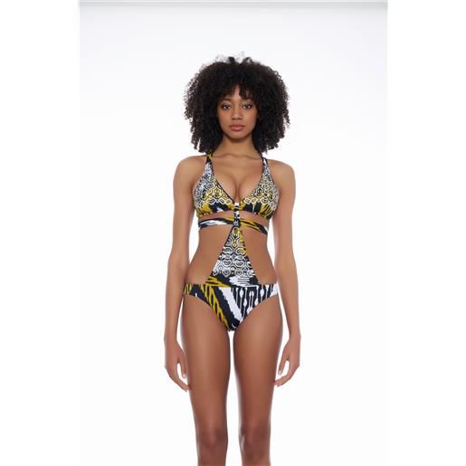 Miss Bikini trikini con applicazioni tribali