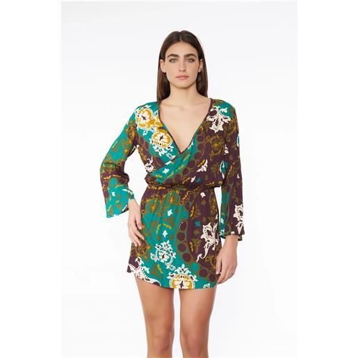 Miss Bikini caftano corto a fantasia