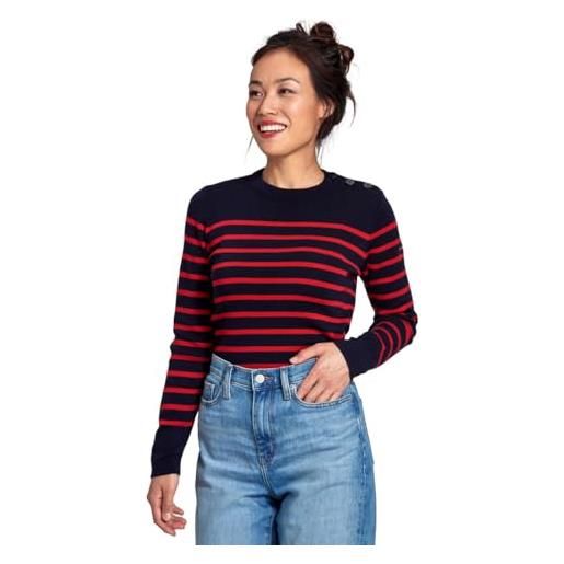 Armor-lux armor lux pull marin briac femme felpa, multicolore (ii9 rich navy/braise ii9), 44 (taglia produttore: 2) donna