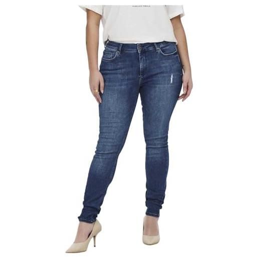 Only carmakoma carwilly reg skinny jeans dnm tai noos, media blu denim, 48w x 32l