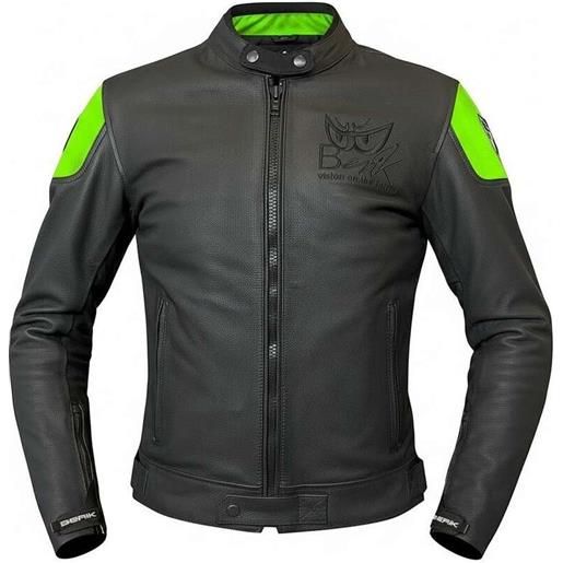 Berik giubbotto moto in pelle Berik lj-221324-bk nero verde