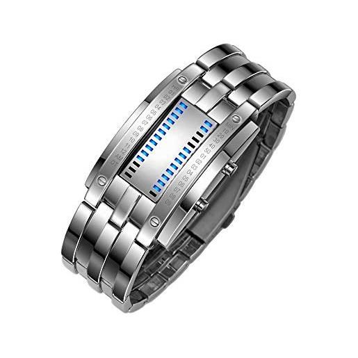 0163 per ragazzi orologio da uomo impermeabile al quarzo con Design luminoso in acciaio inossidabile cronografo elegante orologio sportivo analogico
