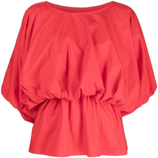 Goen.J blusa svasata con maniche a palloncino - rosso