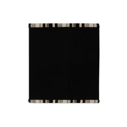 Gallo scaldacollo unisex reversibile in pile di cotone nero e righe - taglia unica