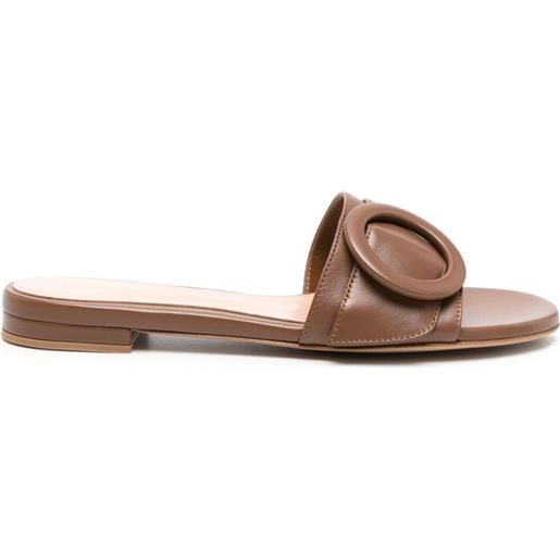 Gianvito Rossi sandali slides con fibbia - marrone