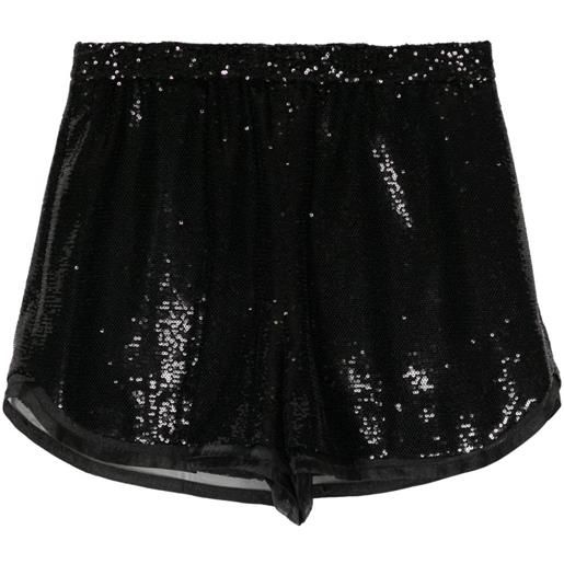 Juun.J shorts con paillettes - nero