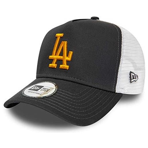 New Era los angeles dodgers frame adjustable trucker cap league essential grey/yellow - one-size