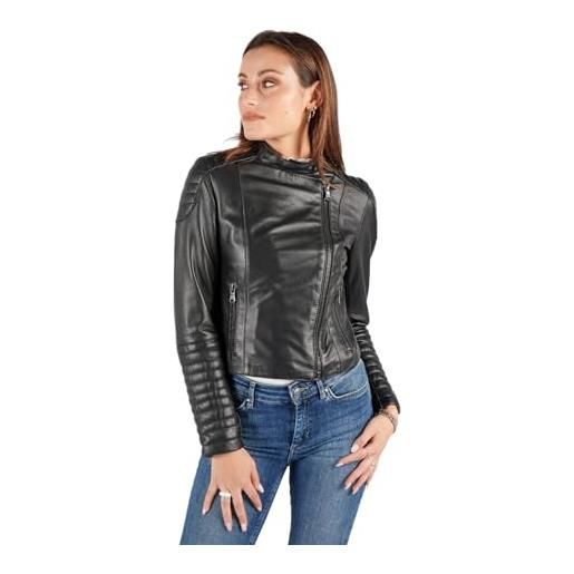BARONE giubbotto pelle donna, giubbotto primaverile donna in vera pelle, giacca di pelle donna made in italy giacca moto donna faby bike (fabybike01, it, testo, l, regular, regular)