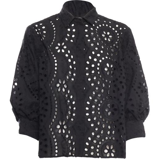 Le Sarte Pettegole camicia nera traforata