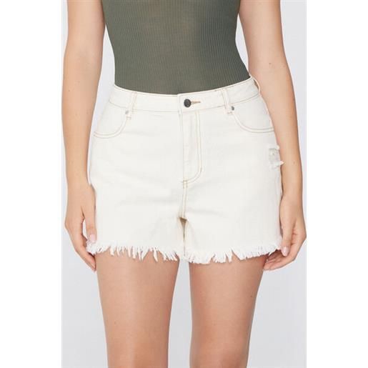 Tezenis short in denim sfrangiati donna avorio
