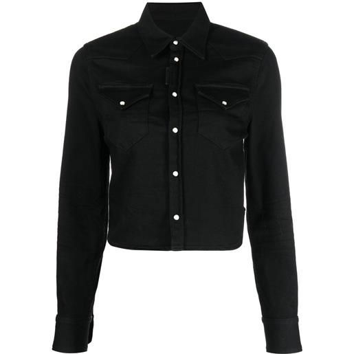 DSQUARED2 camicia denim crop - nero