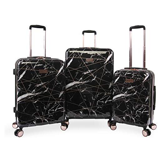Juicy Couture vivian - set di 3 valigie hardside spinner, nero marmo web, taglia unica, vivian - set di 3 valigie hardside spinner
