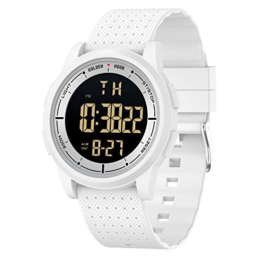 Affute orologio uomo & donna minimalista sport 5atm nuoto orologio da polso digitale impermeabile, ultra sottile display grandangolare cinturino in gomma orologio da polso per i ragazzi ragazze