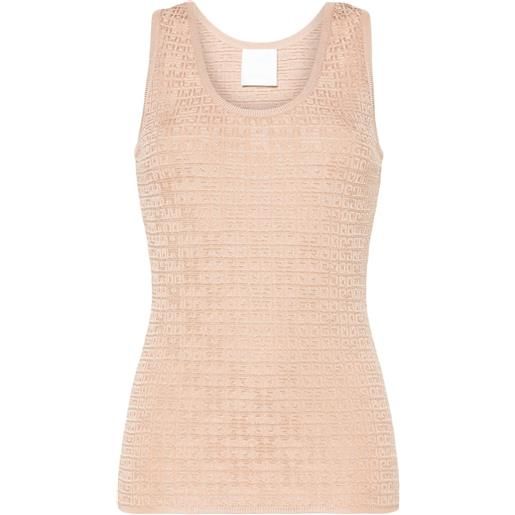 Givenchy top smanicato con motivo 4g jacquard - toni neutri