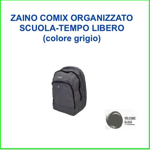 Zaino comix organizzato scuola-tempo libero (colore grigio)