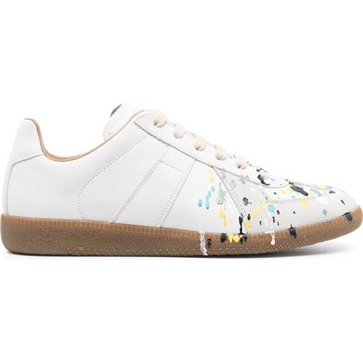 Maison Margiela sneakers replica con effetto vernice - bianco