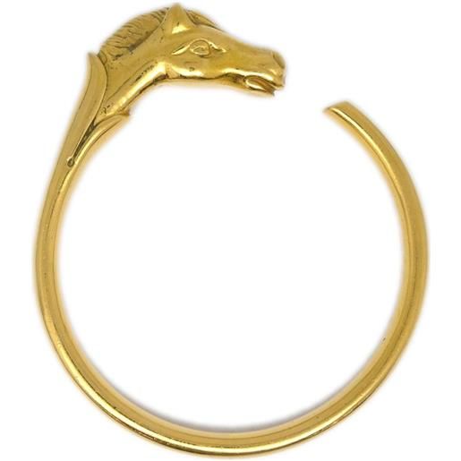 Hermès Pre-Owned - bracciale rigido cheval anni '90-2000 - donna - placcatura in oro - taglia unica