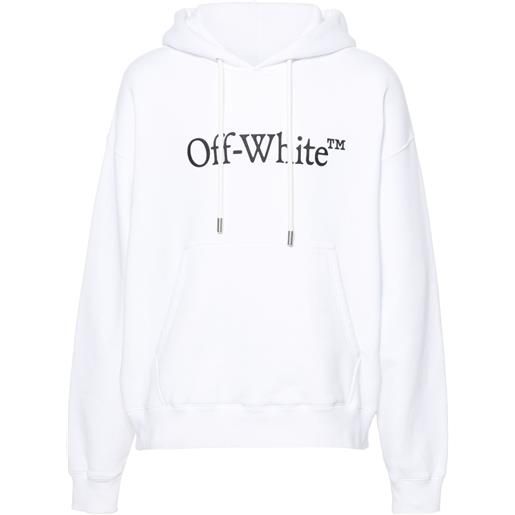 Off-White felpa big bookish skate con cappuccio - bianco