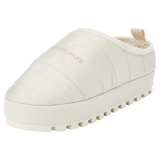 Calvin Klein jeans home slipper ny ml fad yw0yw01449, pantofole donna, nero (black/bright white), 40 eu