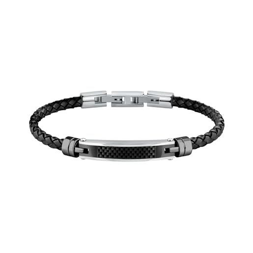 Morellato bracciale uomo in acciaio, pelle, collezione moody - sqh59