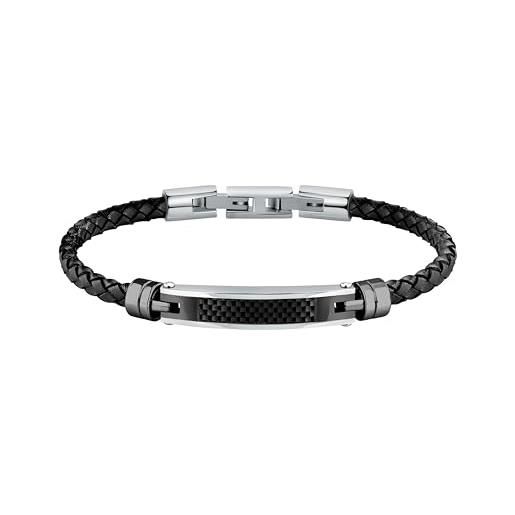 Morellato bracciale uomo in acciaio, pelle, collezione moody - sqh59