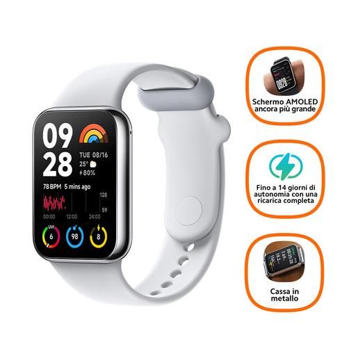 Xiaomi smart band 8 pro amoled braccialetto per rilevamento di attività 4,42 cm (1.74'') grigio chiaro