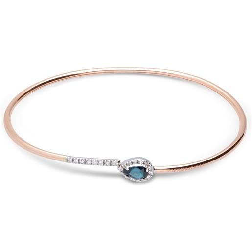 Gulicx Oro Bianco sfumato con Zirconia cubica Colore Zaffiro Blu