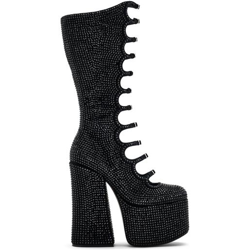 Marc Jacobs stivali kiki con strass 160mm - nero