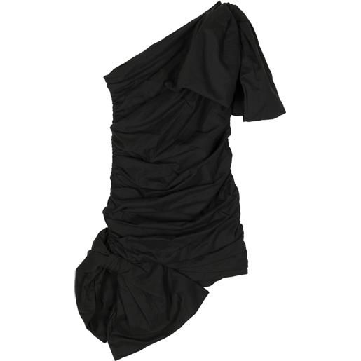 pushBUTTON abito corto monospalla - nero