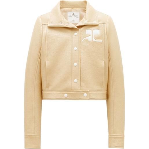 Courrèges giacca in vinile con zip - toni neutri