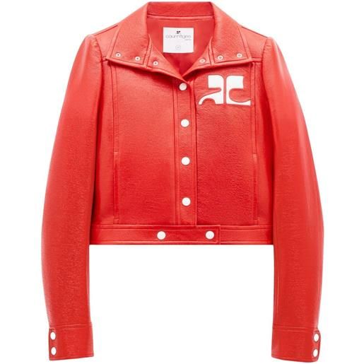Courrèges giacca reedition in vinile - arancione