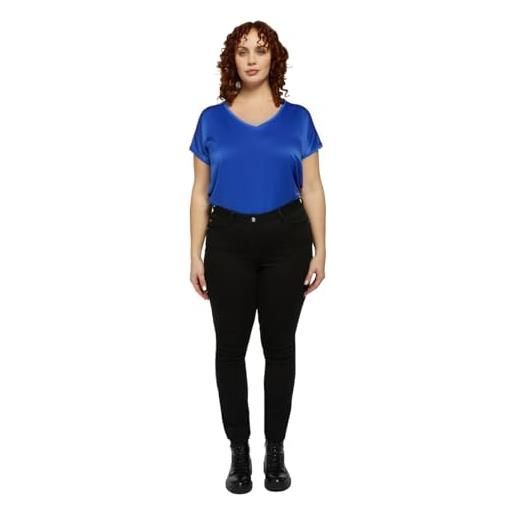 FIORELLA RUBINO: jeans skinny push up modello giada curvy size nero stagione primavera estate 2024. 