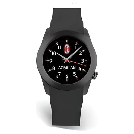 PRESTIGE & DELUXE Orologio Uomo-Donna Lowel Sport Milan - Cinturino Nero, Quadrante 42 Mm Rosso-Nero + Portachiavi