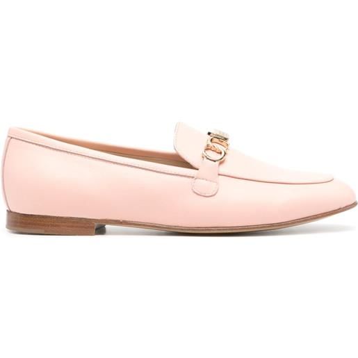 Casadei mocassini con placca logo - rosa