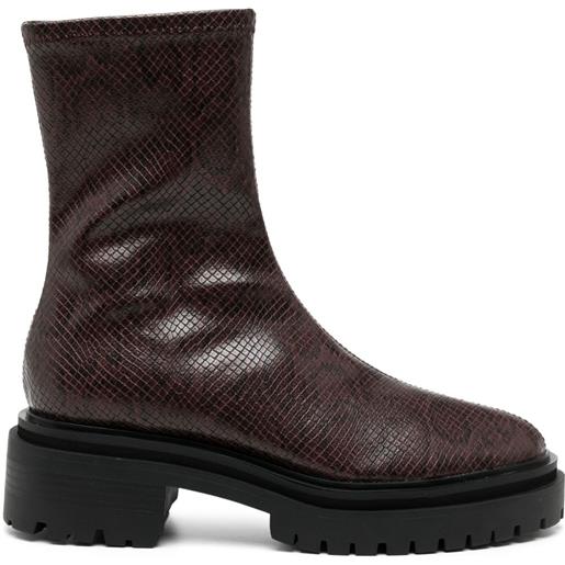 Senso stivali peyton iii con effetto serpente 50mm - rosso