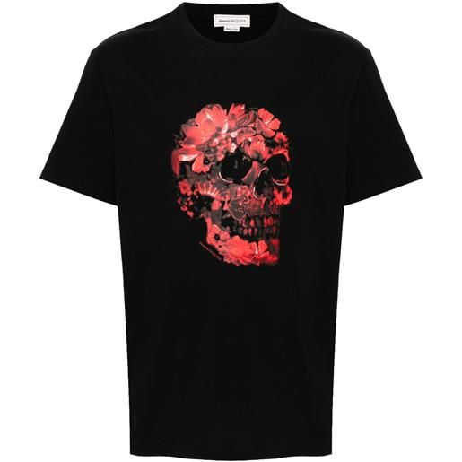 Alexander McQueen t-shirt wax flower - nero