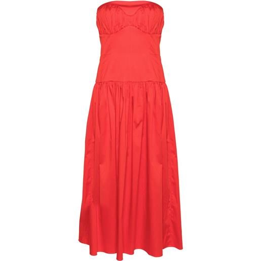 TOVE abito midi lauryn senza spalline - rosso