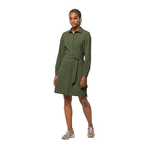 Jack Wolfskin light wander dress w vestito, greenwood, s donna