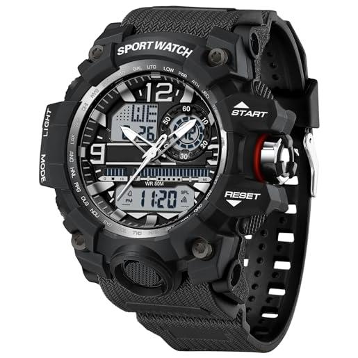 Orologio sportivo digitale da uomo, militare, elettronico