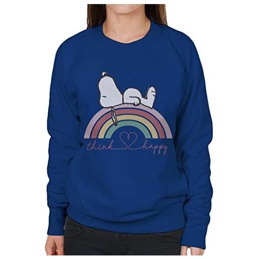 All+Every peanuts snoopy rainbow think happy women's sweatshirt